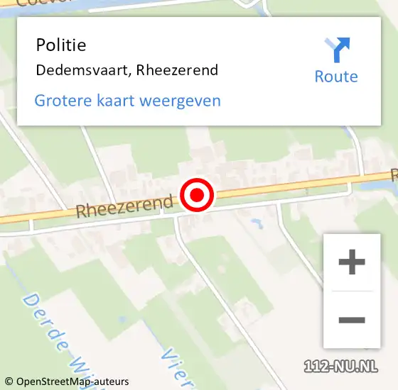 Locatie op kaart van de 112 melding: Politie Dedemsvaart, Rheezerend op 4 maart 2020 08:42