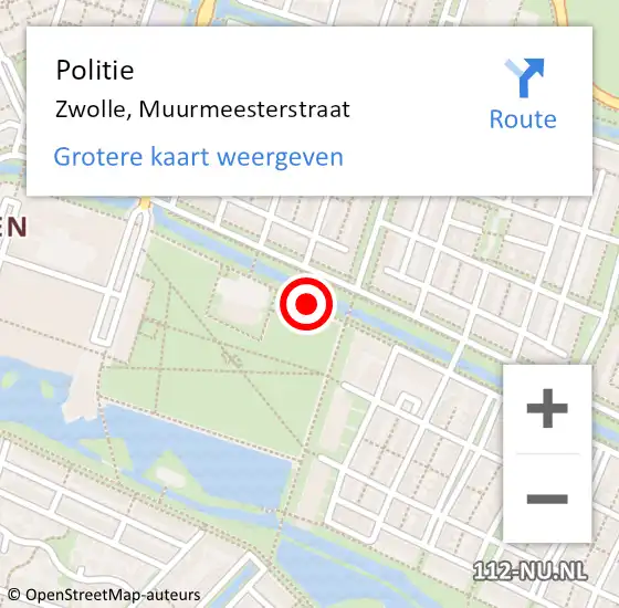 Locatie op kaart van de 112 melding: Politie Zwolle, Muurmeesterstraat op 4 maart 2020 08:48