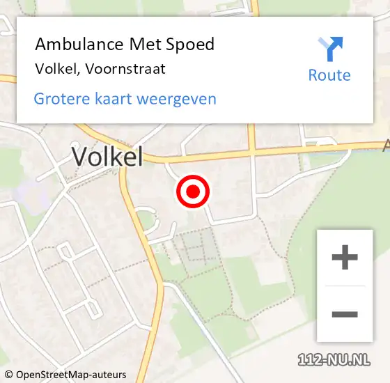 Locatie op kaart van de 112 melding: Ambulance Met Spoed Naar Volkel, Voornstraat op 4 maart 2020 09:16