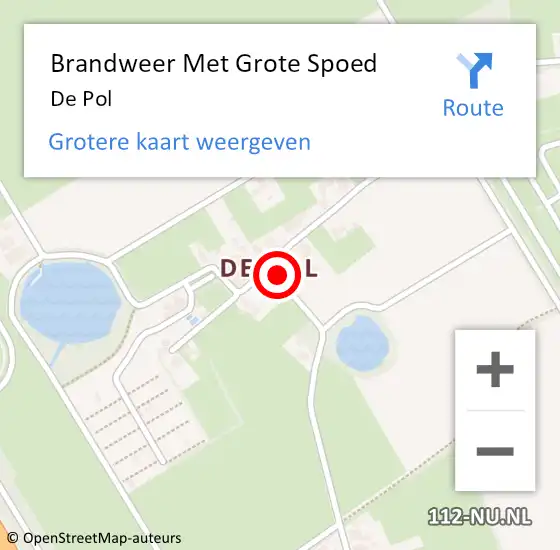 Locatie op kaart van de 112 melding: Brandweer Met Grote Spoed Naar De Pol op 4 maart 2020 12:20