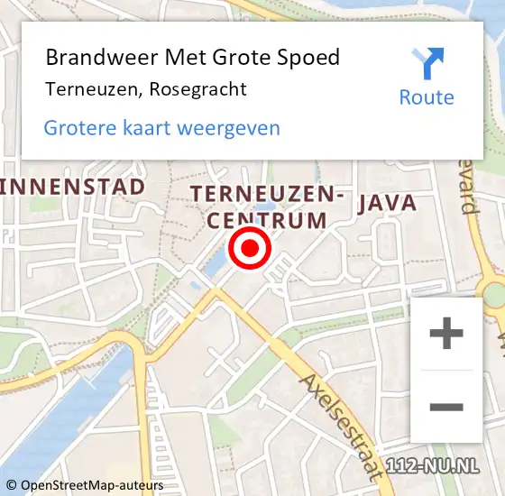 Locatie op kaart van de 112 melding: Brandweer Met Grote Spoed Naar Terneuzen, Rosegracht op 4 maart 2020 12:20