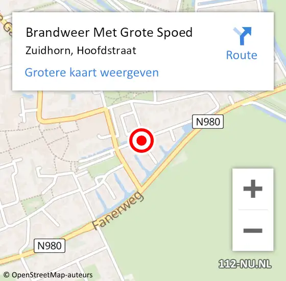 Locatie op kaart van de 112 melding: Brandweer Met Grote Spoed Naar Zuidhorn, Hoofdstraat op 4 maart 2020 12:33