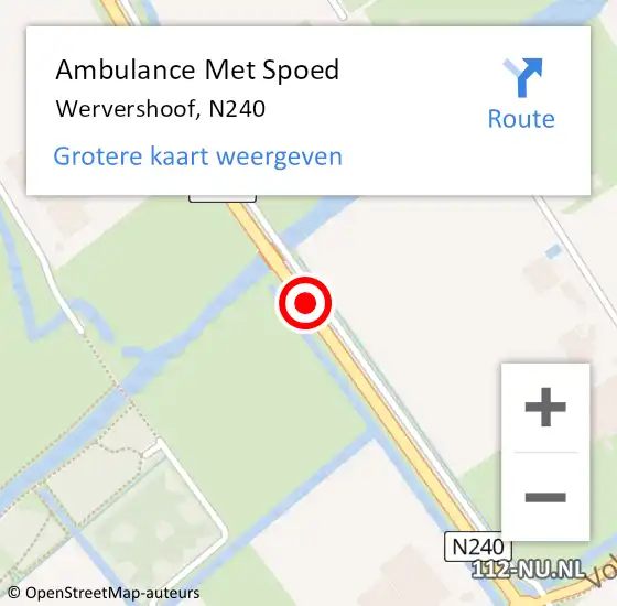 Locatie op kaart van de 112 melding: Ambulance Met Spoed Naar Wervershoof, N240 op 4 maart 2020 15:22