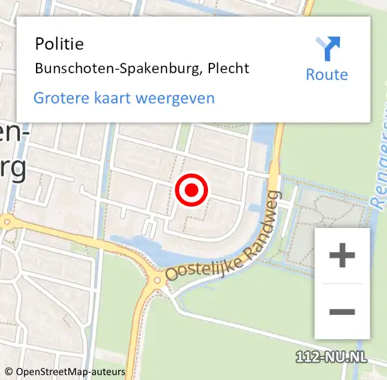 Locatie op kaart van de 112 melding: Politie Bunschoten-Spakenburg, Plecht op 4 maart 2020 16:43