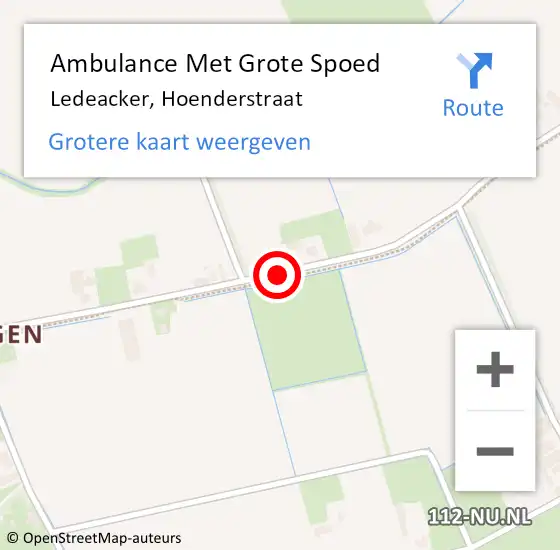 Locatie op kaart van de 112 melding: Ambulance Met Grote Spoed Naar Ledeacker, Hoenderstraat op 4 maart 2020 17:09