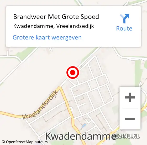 Locatie op kaart van de 112 melding: Brandweer Met Grote Spoed Naar Kwadendamme, Vreelandsedijk op 4 maart 2020 18:04