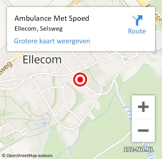 Locatie op kaart van de 112 melding: Ambulance Met Spoed Naar Ellecom, Selsweg op 5 maart 2020 04:07