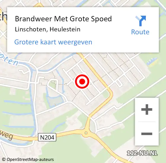 Locatie op kaart van de 112 melding: Brandweer Met Grote Spoed Naar Linschoten, Heulestein op 5 maart 2020 05:23