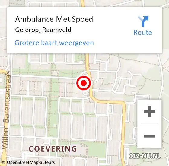 Locatie op kaart van de 112 melding: Ambulance Met Spoed Naar Geldrop, Raamveld op 5 maart 2020 07:44