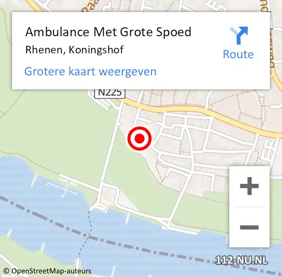 Locatie op kaart van de 112 melding: Ambulance Met Grote Spoed Naar Rhenen, Koningshof op 5 maart 2020 08:45