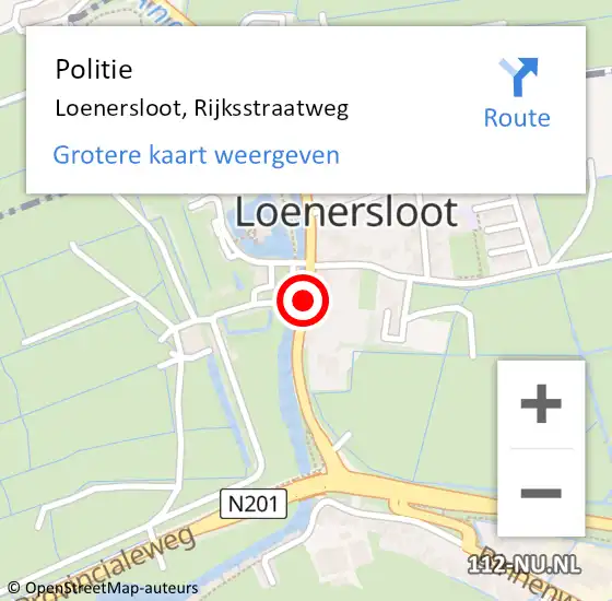 Locatie op kaart van de 112 melding: Politie Loenersloot, Rijksstraatweg op 5 maart 2020 10:46