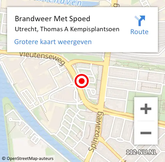 Locatie op kaart van de 112 melding: Brandweer Met Spoed Naar Utrecht, Thomas A Kempisplantsoen op 5 maart 2020 12:14