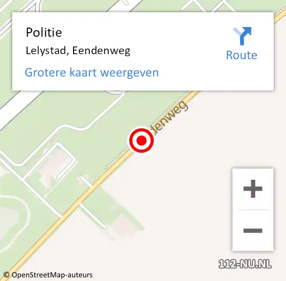 Locatie op kaart van de 112 melding: Politie Lelystad, Eendenweg op 5 maart 2020 13:06