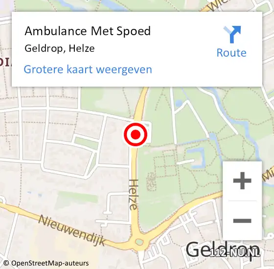 Locatie op kaart van de 112 melding: Ambulance Met Spoed Naar Geldrop, Helze op 5 maart 2020 14:58
