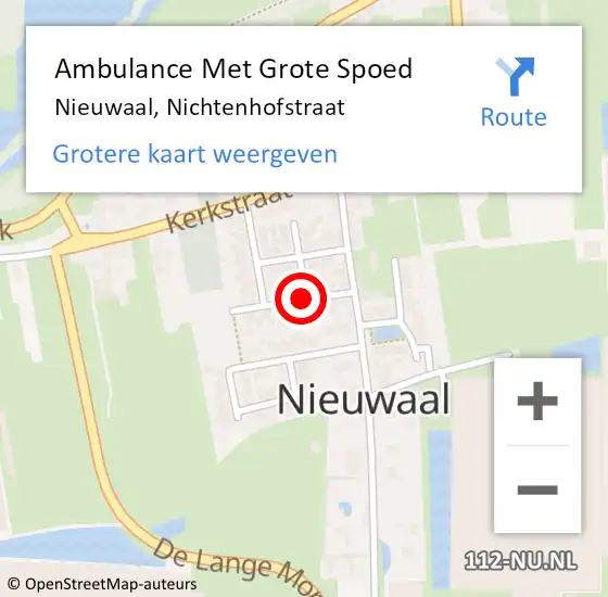 Locatie op kaart van de 112 melding: Ambulance Met Grote Spoed Naar Nieuwaal, Nichtenhofstraat op 5 maart 2020 16:37