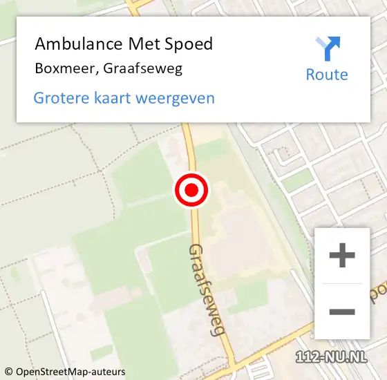 Locatie op kaart van de 112 melding: Ambulance Met Spoed Naar Boxmeer, Graafseweg op 5 maart 2020 18:19