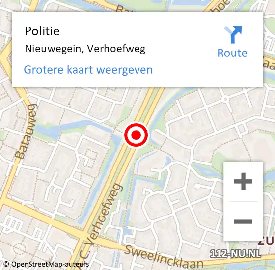 Locatie op kaart van de 112 melding: Politie Nieuwegein, Verhoefweg op 5 maart 2020 19:46