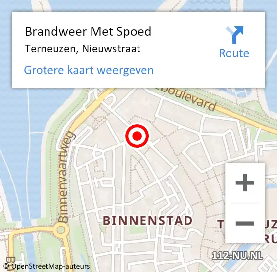 Locatie op kaart van de 112 melding: Brandweer Met Spoed Naar Terneuzen, Nieuwstraat op 5 maart 2020 19:54