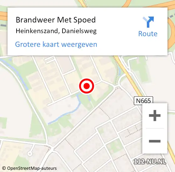 Locatie op kaart van de 112 melding: Brandweer Met Spoed Naar Heinkenszand, Danielsweg op 5 maart 2020 20:49