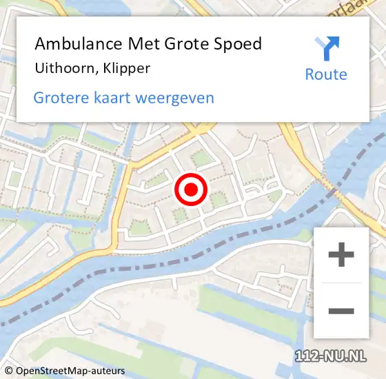 Locatie op kaart van de 112 melding: Ambulance Met Grote Spoed Naar Uithoorn, Klipper op 5 maart 2020 21:30