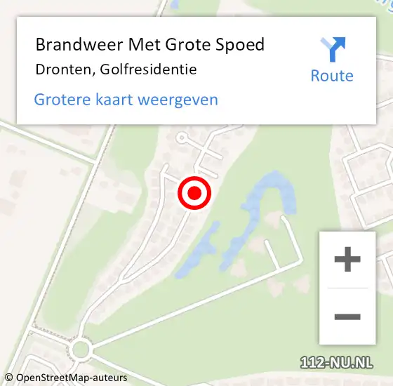 Locatie op kaart van de 112 melding: Brandweer Met Grote Spoed Naar Dronten, Golfresidentie op 6 maart 2020 00:31