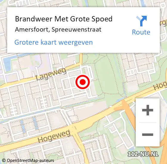 Locatie op kaart van de 112 melding: Brandweer Met Grote Spoed Naar Amersfoort, Spreeuwenstraat op 6 maart 2020 04:53