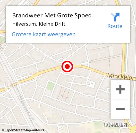 Locatie op kaart van de 112 melding: Brandweer Met Grote Spoed Naar Hilversum, Kleine Drift op 6 maart 2020 06:50