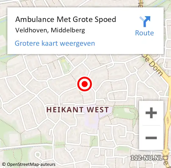 Locatie op kaart van de 112 melding: Ambulance Met Grote Spoed Naar Veldhoven, Middelberg op 6 maart 2020 07:38