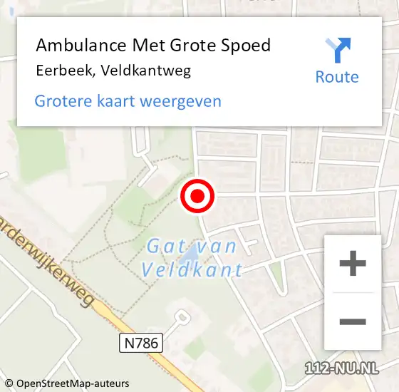 Locatie op kaart van de 112 melding: Ambulance Met Grote Spoed Naar Eerbeek, Veldkantweg op 6 maart 2020 09:25