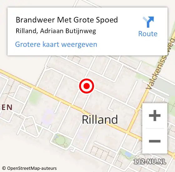 Locatie op kaart van de 112 melding: Brandweer Met Grote Spoed Naar Rilland, Adriaan Butijnweg op 6 maart 2020 09:38