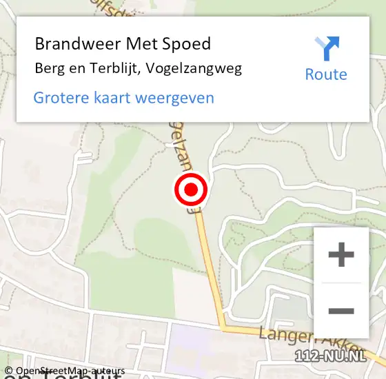 Locatie op kaart van de 112 melding: Brandweer Met Spoed Naar Berg en Terblijt, Vogelzangweg op 6 maart 2020 10:43