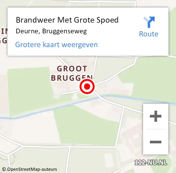 Locatie op kaart van de 112 melding: Brandweer Met Grote Spoed Naar Deurne, Bruggenseweg op 6 maart 2020 12:25