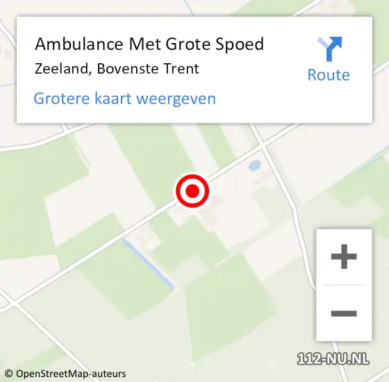 Locatie op kaart van de 112 melding: Ambulance Met Grote Spoed Naar Zeeland, Bovenste Trent op 6 maart 2020 12:33