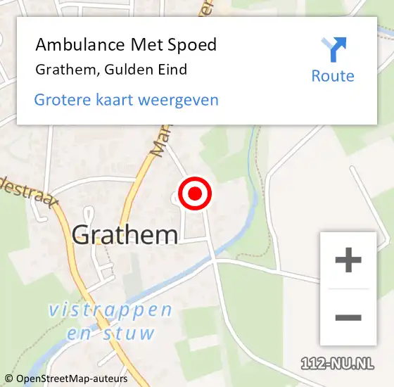 Locatie op kaart van de 112 melding: Ambulance Met Spoed Naar Grathem, Gulden Eind op 6 maart 2020 13:17