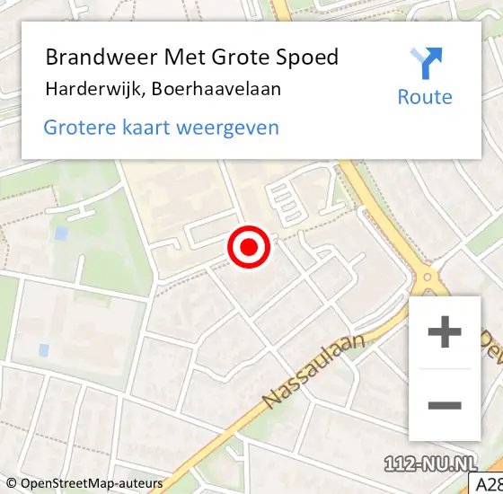 Locatie op kaart van de 112 melding: Brandweer Met Grote Spoed Naar Harderwijk, Boerhaavelaan op 6 maart 2020 13:33