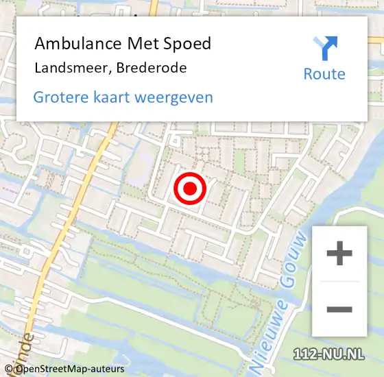 Locatie op kaart van de 112 melding: Ambulance Met Spoed Naar Landsmeer, Brederode op 6 maart 2020 13:40