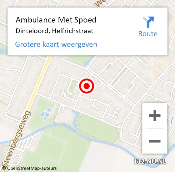 Locatie op kaart van de 112 melding: Ambulance Met Spoed Naar Dinteloord, Helfrichstraat op 30 april 2014 15:10