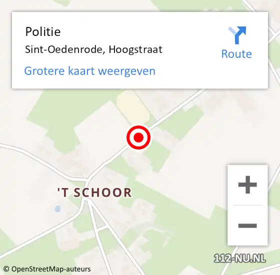 Locatie op kaart van de 112 melding: Politie Sint-Oedenrode, Hoogstraat op 6 maart 2020 18:43