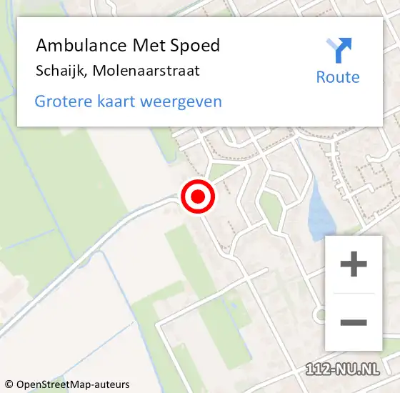 Locatie op kaart van de 112 melding: Ambulance Met Spoed Naar Schaijk, Molenaarstraat op 6 maart 2020 18:55