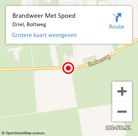 Locatie op kaart van de 112 melding: Brandweer Met Spoed Naar Driel, Boltweg op 6 maart 2020 18:59