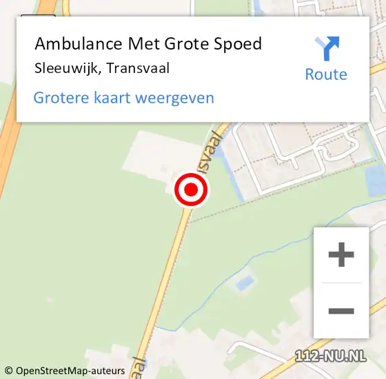 Locatie op kaart van de 112 melding: Ambulance Met Grote Spoed Naar Sleeuwijk, Transvaal op 6 maart 2020 19:03