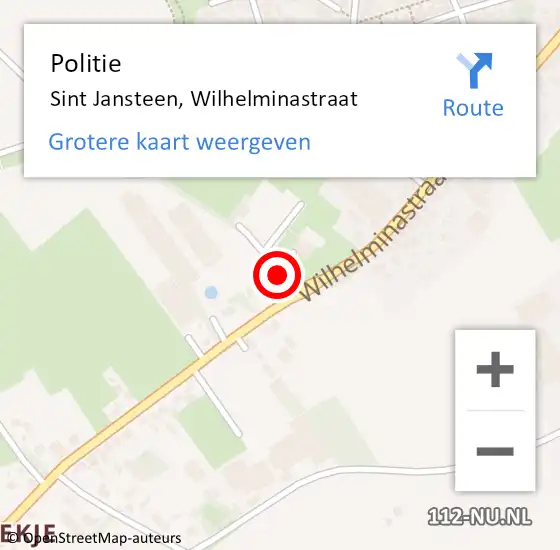 Locatie op kaart van de 112 melding: Politie Sint Jansteen, Wilhelminastraat op 30 april 2014 15:24