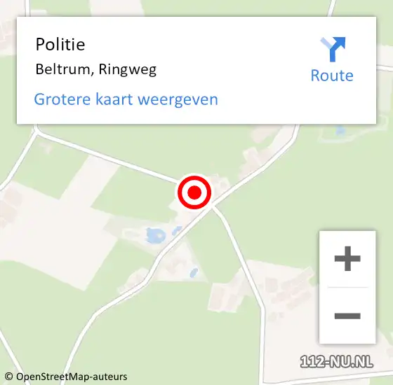 Locatie op kaart van de 112 melding: Politie Beltrum, Ringweg op 6 maart 2020 21:14