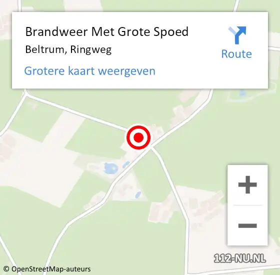 Locatie op kaart van de 112 melding: Brandweer Met Grote Spoed Naar Beltrum, Ringweg op 6 maart 2020 21:14