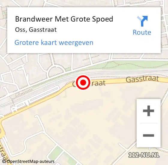 Locatie op kaart van de 112 melding: Brandweer Met Grote Spoed Naar Oss, Gasstraat op 6 maart 2020 21:19