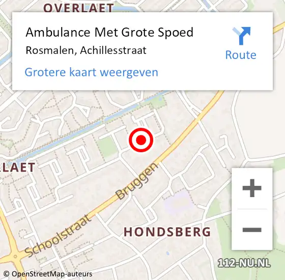 Locatie op kaart van de 112 melding: Ambulance Met Grote Spoed Naar Rosmalen, Achillesstraat op 7 maart 2020 01:35