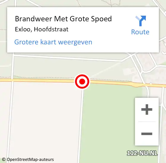 Locatie op kaart van de 112 melding: Brandweer Met Grote Spoed Naar Exloo, Hoofdstraat op 7 maart 2020 03:10