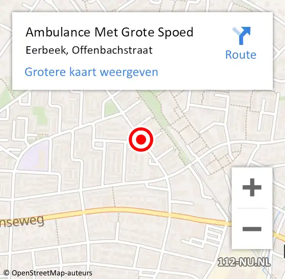 Locatie op kaart van de 112 melding: Ambulance Met Grote Spoed Naar Eerbeek, Offenbachstraat op 7 maart 2020 03:58