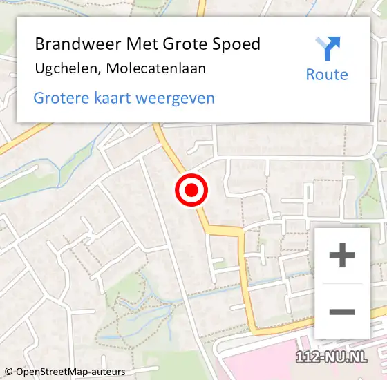 Locatie op kaart van de 112 melding: Brandweer Met Grote Spoed Naar Ugchelen, Molecatenlaan op 7 maart 2020 07:22