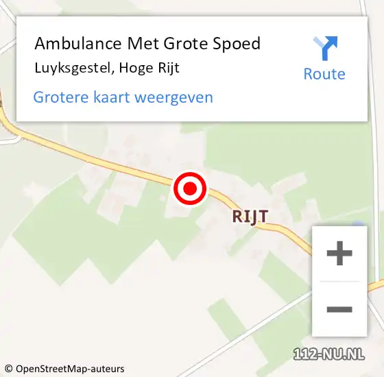 Locatie op kaart van de 112 melding: Ambulance Met Grote Spoed Naar Luyksgestel, Hoge Rijt op 7 maart 2020 08:55